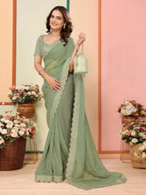 Nakshatra Pista Organza Saree