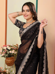 Nakshatra Black Organza Saree