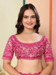 Nakshatra Pink Organza Saree