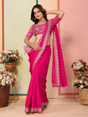 Nakshatra Pink Organza Saree