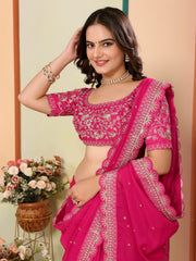 Nakshatra Pink Organza Saree