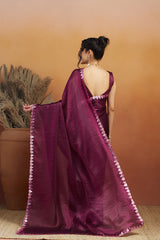 Nakshatra Wine Color Ready to Wear Saree
