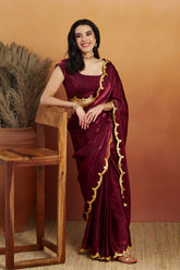 Nakshatra Maroon Color Ready to Wear Saree
