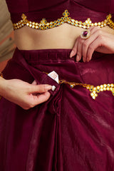 Nakshatra Maroon Color Ready to Wear Saree