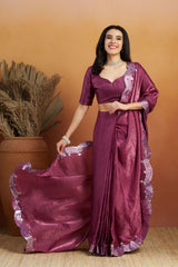 Nakshatra Purple Color Ready to Wear Saree