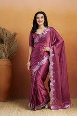 Nakshatra Purple Color Ready to Wear Saree