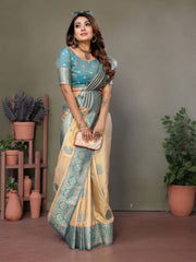 Nakshatra Blue Viscose Silk Saree