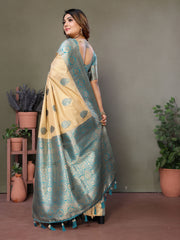Nakshatra Blue Viscose Silk Saree