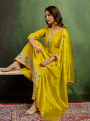 Nakshatra Lemon Silk Readymade Suit