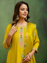 Nakshatra Lemon Silk Readymade Suit