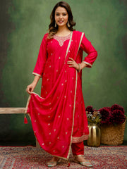 Nakshatra Pink Silk Readymade Suit