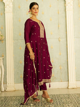 Nakshatra Purple Silk Readymade Suit