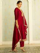 Nakshatra Maroon Silk Readymade Suit