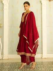 Nakshatra Maroon Silk Readymade Suit