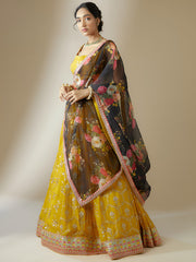 Nakshatra Yellow Sequence Lehenga Choli