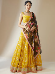 Nakshatra Yellow Sequence Lehenga Choli
