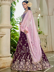 Nakshatra Burgundy Sequence Lehenga