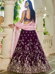 Nakshatra Burgundy Sequence Lehenga