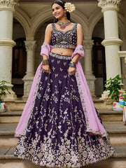 Nakshatra Magenta Sequence Lehenga