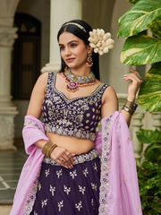 Nakshatra Magenta Sequence Lehenga