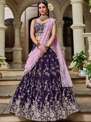 Nakshatra Magenta Sequence Lehenga