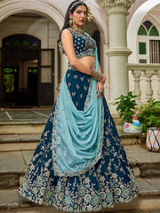 Nakshatra Nevy Blue Sequence Lehenga