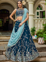 Nakshatra Nevy Blue Sequence Lehenga