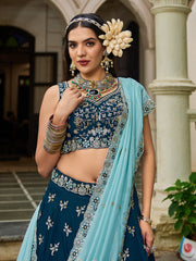 Nakshatra Nevy Blue Sequence Lehenga