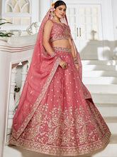 Nakshatra Pink Organza Tissue Lahenga Choli