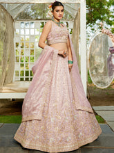 Nakshatra Mauve Organza Tissue Lahenga Choli