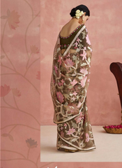 Nakshatra Brown Premium saree