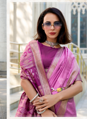 Nakshatra Lavender Ikkat Weaving Saree