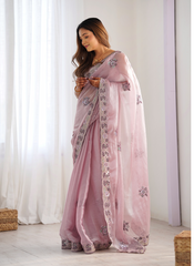 Nakshatra Onion Burburry Silk Saree