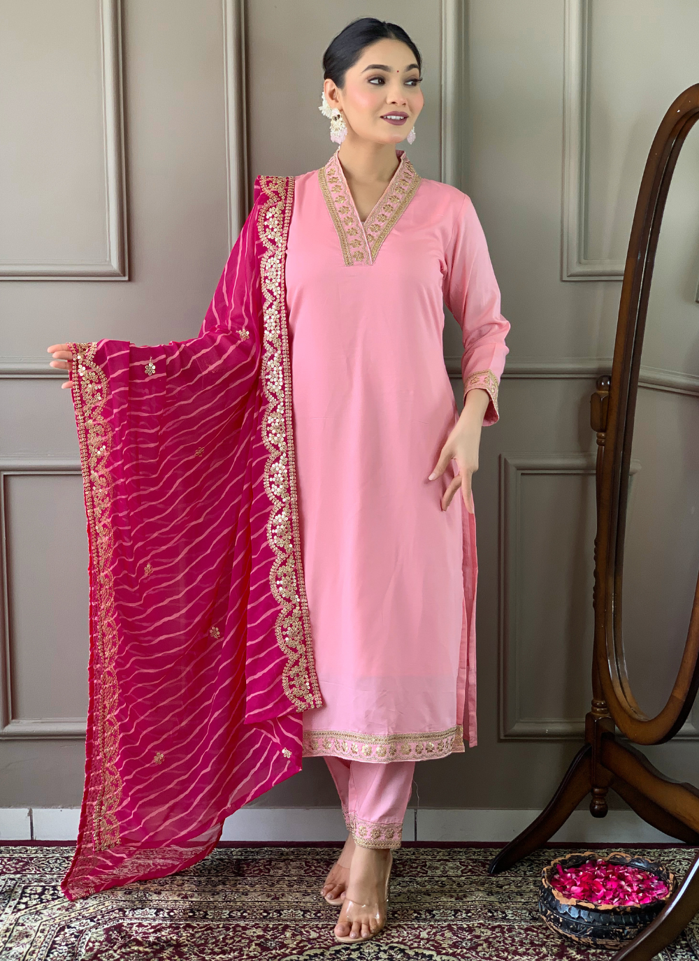 Nakshatra Pink Ethnic Kurta Set