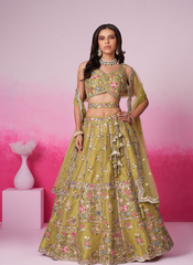 Nakshatra Mustard Embroidery Lehenga