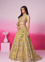 Nakshatra Mustard Embroidery Lehenga