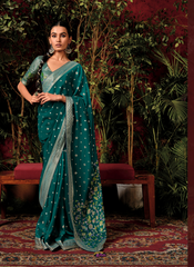 Royal Emerald Elegance Sari Set
