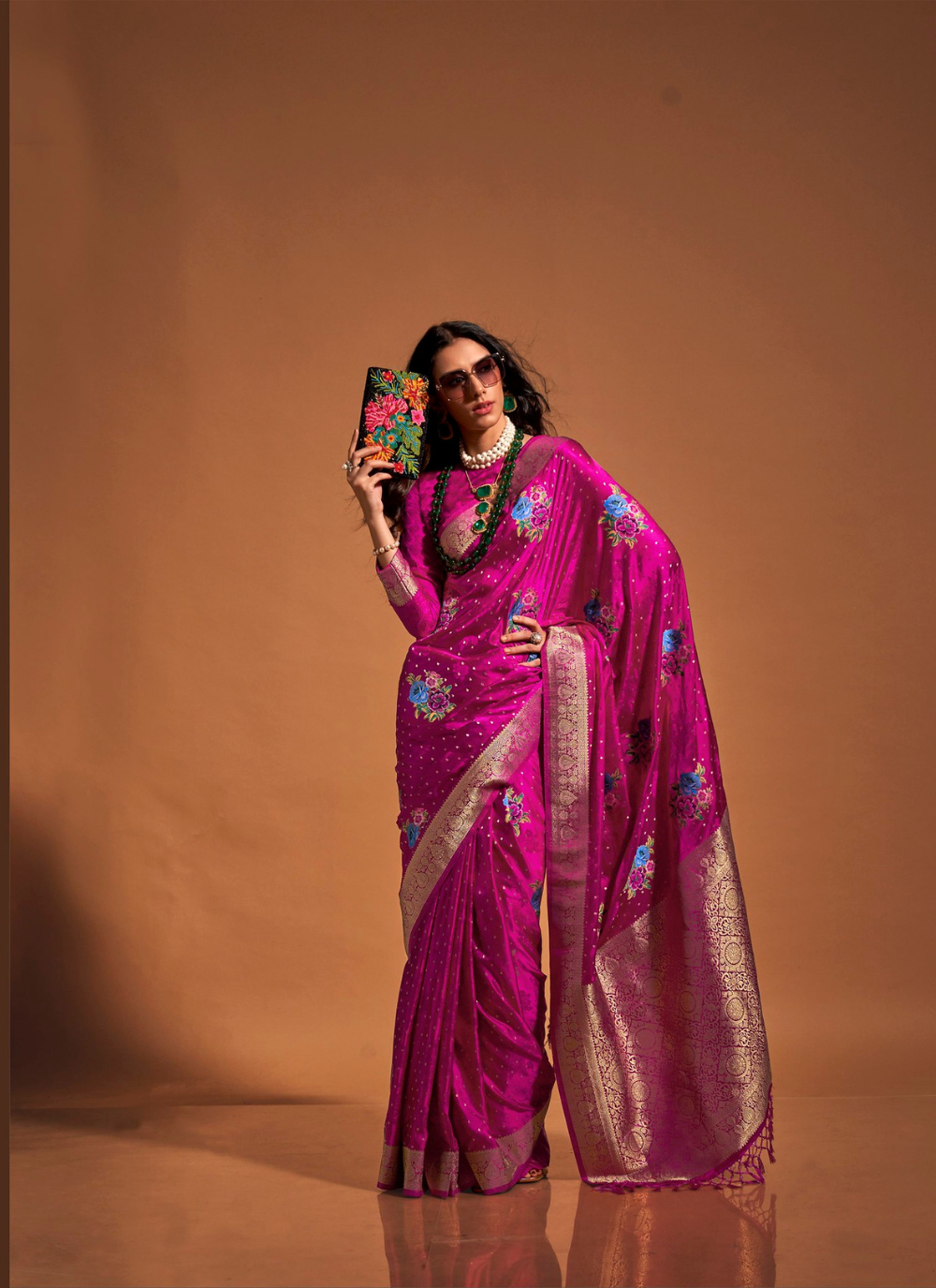 Nakshatra Rose Pink Silk Saree