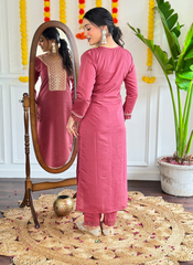 Nakshatra Burgundy Readymade Suit