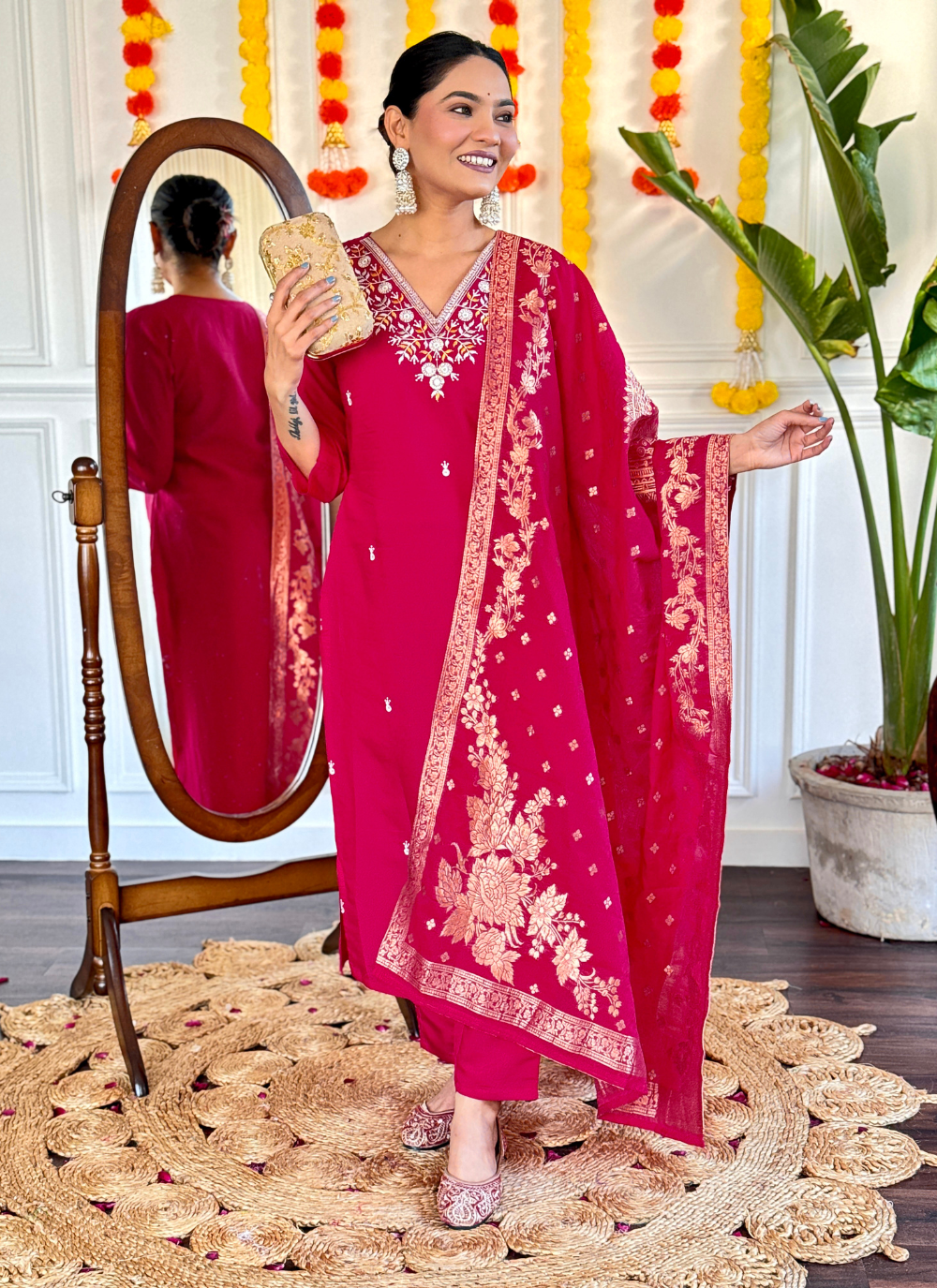 Nakshatra Pink Readymade Suit