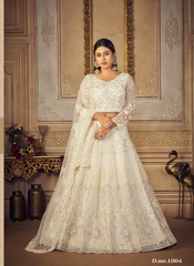 Nakshatra Serene White Wedding Lehenga