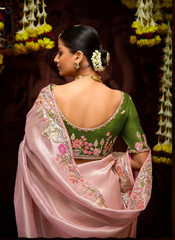 Nakshatra Pink Banarasi Kanjivaram Designer Saree