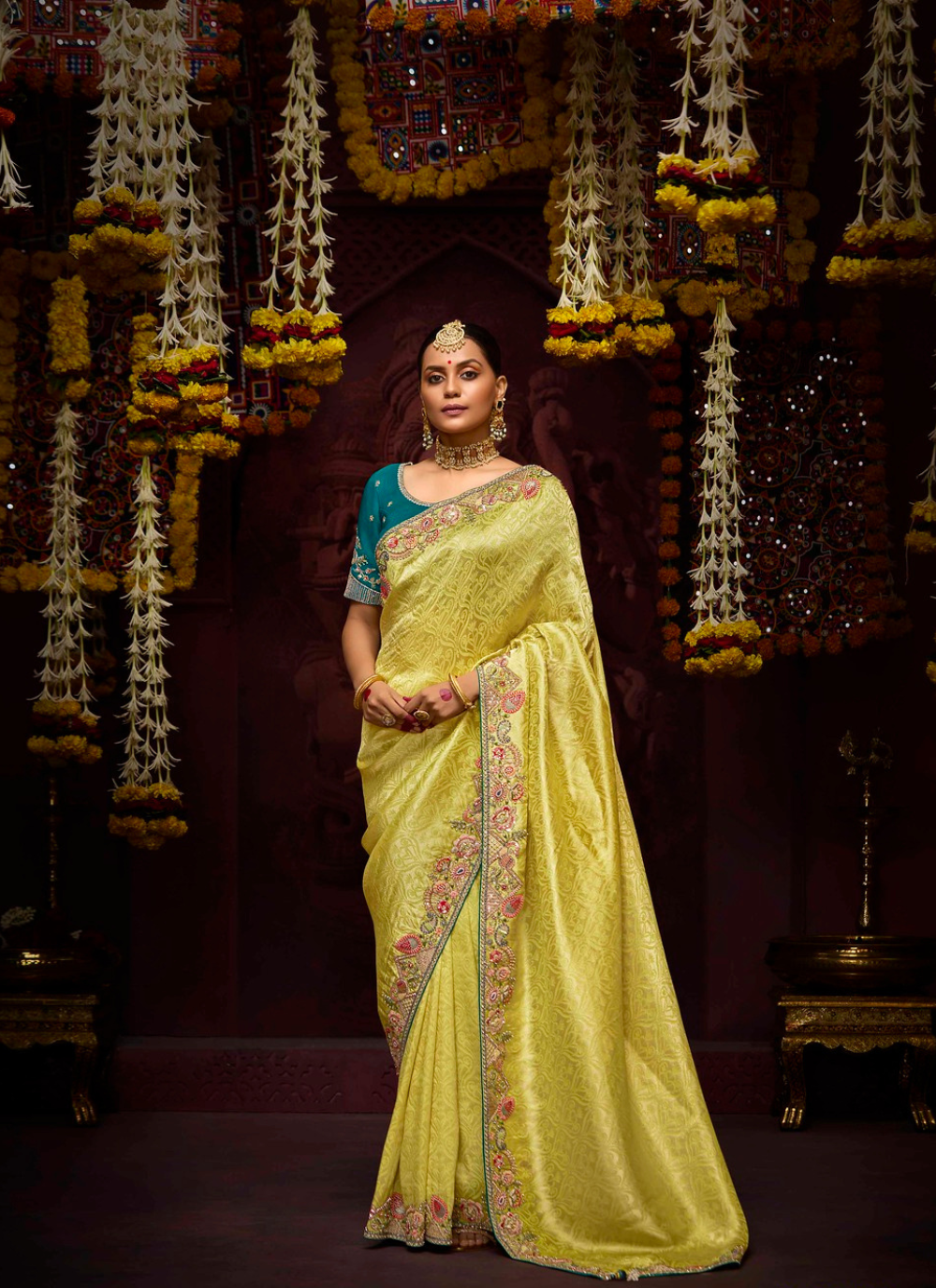 Nakshatra Yellow Banarasi Kanjivaram Designer Saree