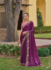 Wonderful wine Organza saree