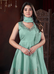Nakshatra Pista Foil Printed Readymade Palazzo Suit