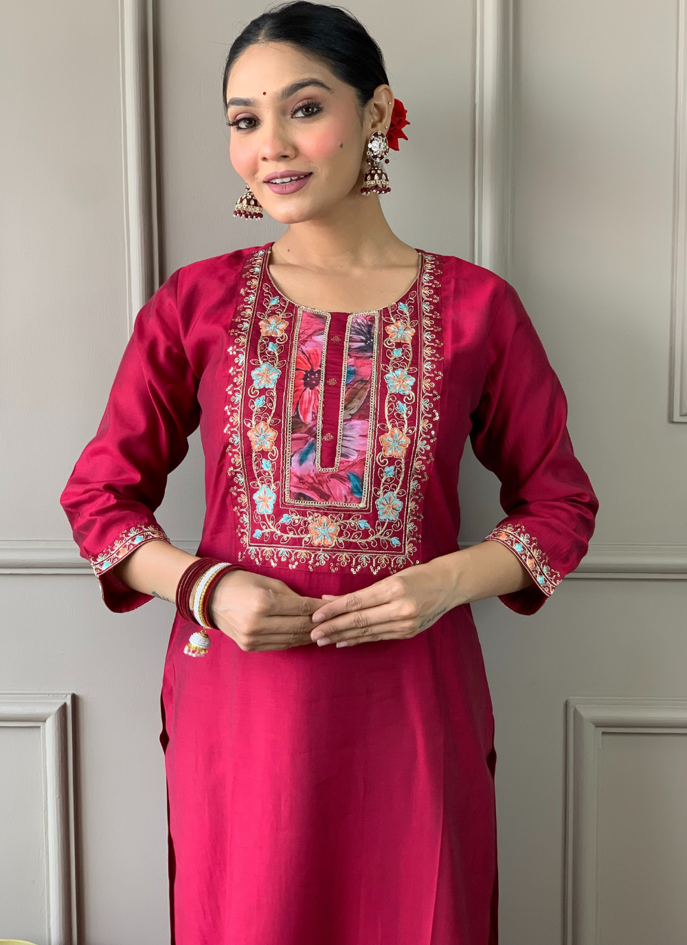 Nakshatra Pink Ready Made Designer suit