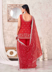 Nakshatra  Ravishing Red Sharara set