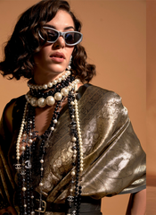 Nakshatra Black and goldr  Kanjeevaram  saree