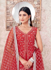 Nakshatra  Ravishing Red Sharara set