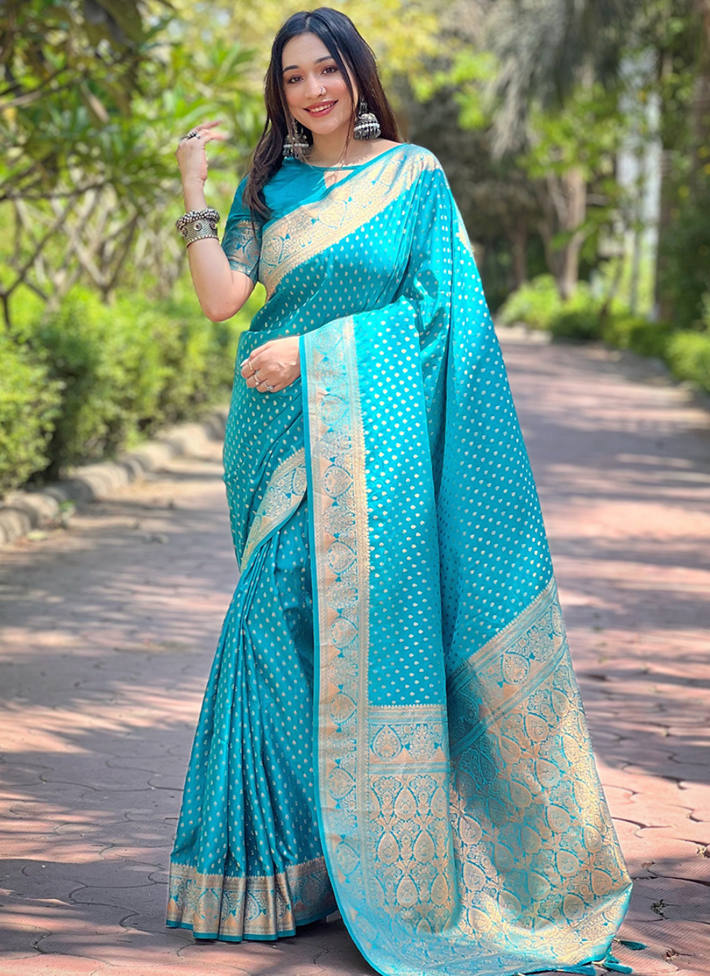 Nakshatra  Blue Banarasi Silk saree